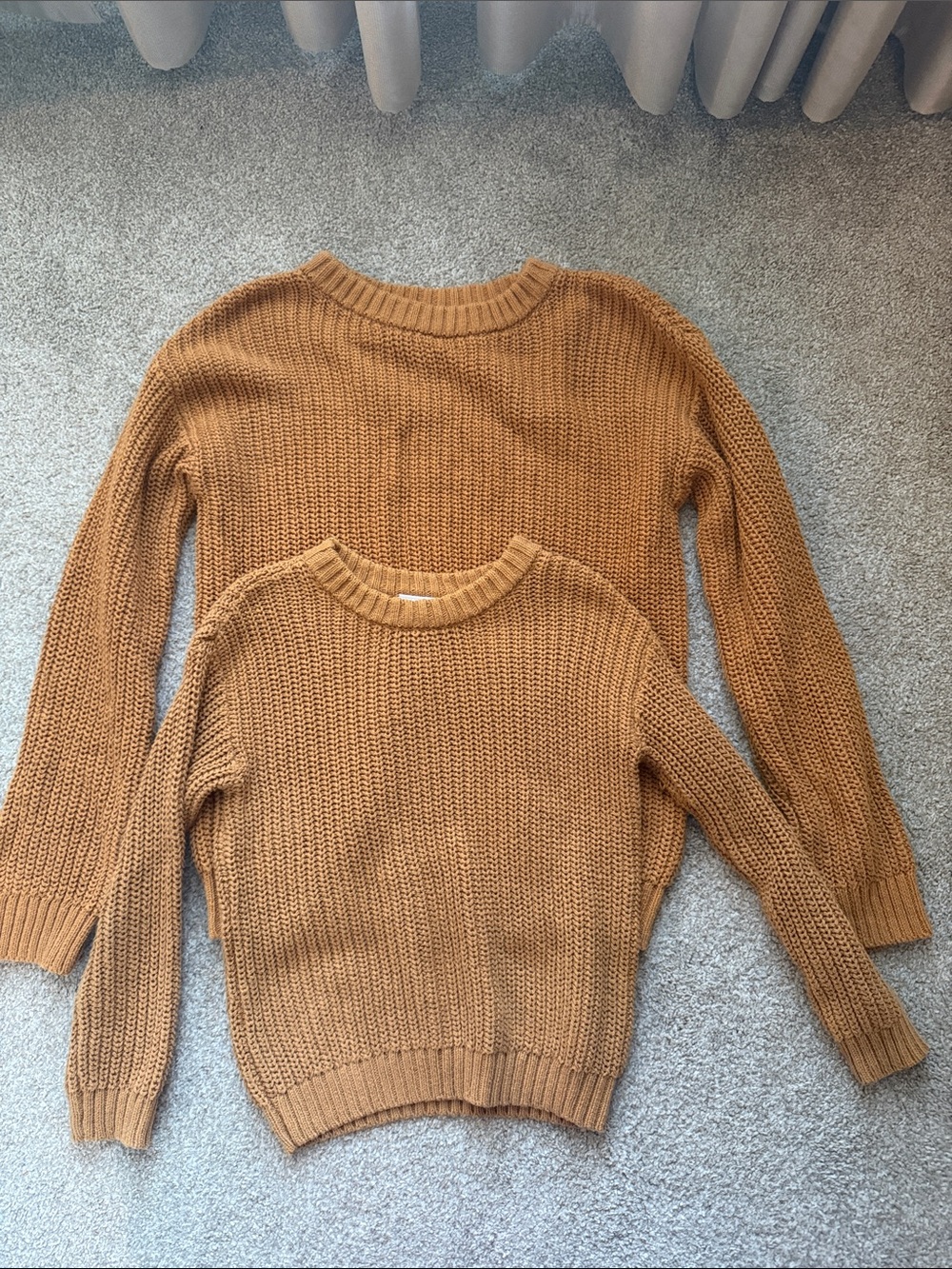 Kids' Mustard Crewneck Knit Sweater - Classic Everyday Pullover
